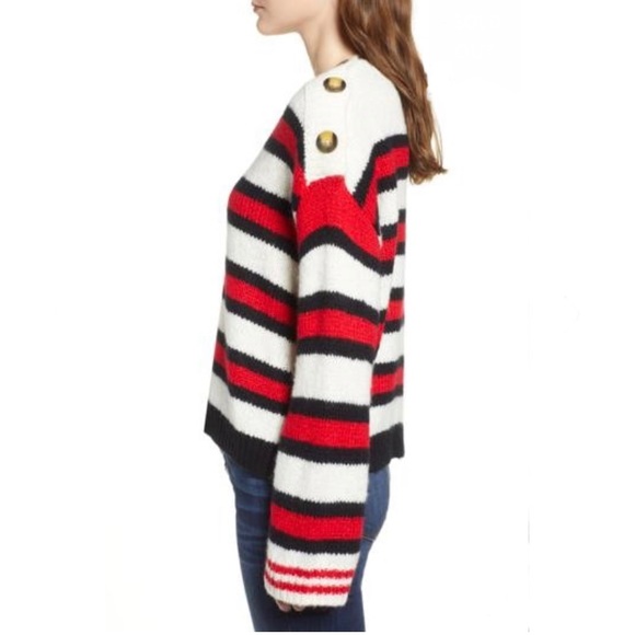 bp Sweaters - BP. Button Shoulder Striped Sweater